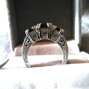 Black Stone Sterling Silver Ring